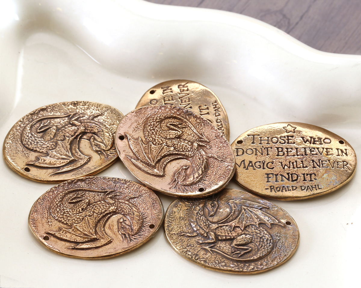 Green Girl Bronze Dragon Link 40x30mm