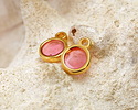 24K Gold (Plated) Transparent Rose Resin Round Focal 8x11mm