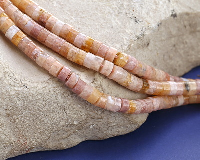 Natural Pink Agate Heishi 2x4mm