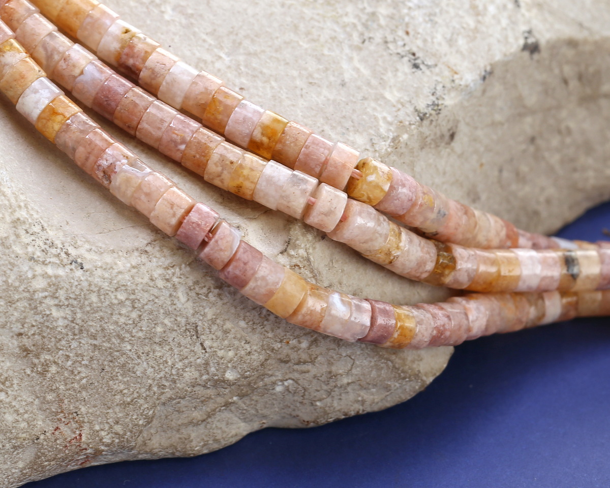 Natural Pink Agate Heishi 2x4mm