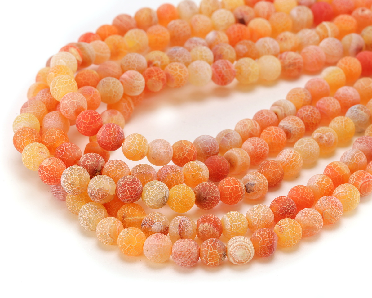 Tropical Fire Agate (Matte) Round 8mm