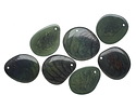 Tagua Nut Forest Green Groovy Slice 25-35x30-42mm
