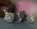 Silver Finish Filigree Heart Diffuser Locket 24x35mm