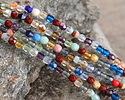 Czech Glass Beach Day Multi Color Mix Fire Polished Round 4mm