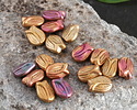 Czech Glass Matte Autumn Metallics Tulip 16x12mm