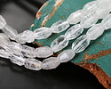Rock Crystal Quartz Microfaceted Long Nugget 9x14mm