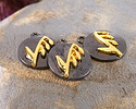 Lily of the Valley Two-Toned Gunmetal & Gold Finish Round Focal 17.5x20.5mm