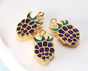 24K Gold (plated) Enameled Blackberry Focal 10x21mm