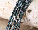 Czech Glass Emerald w/ Silver Flecks Pinch Bead 5x4mm