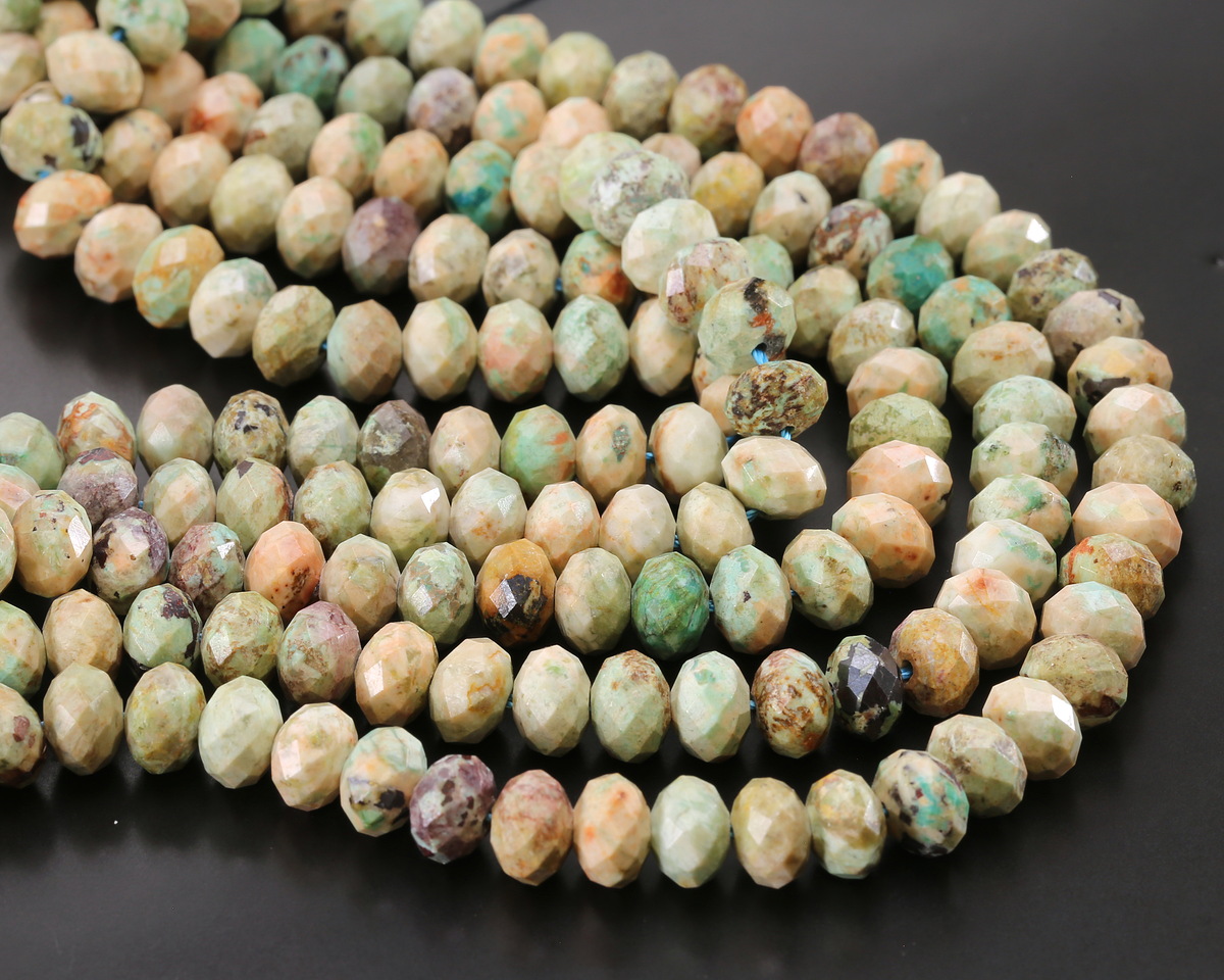 Peruvian Turquoise (A) Microfaceted Rondelle 5x8mm