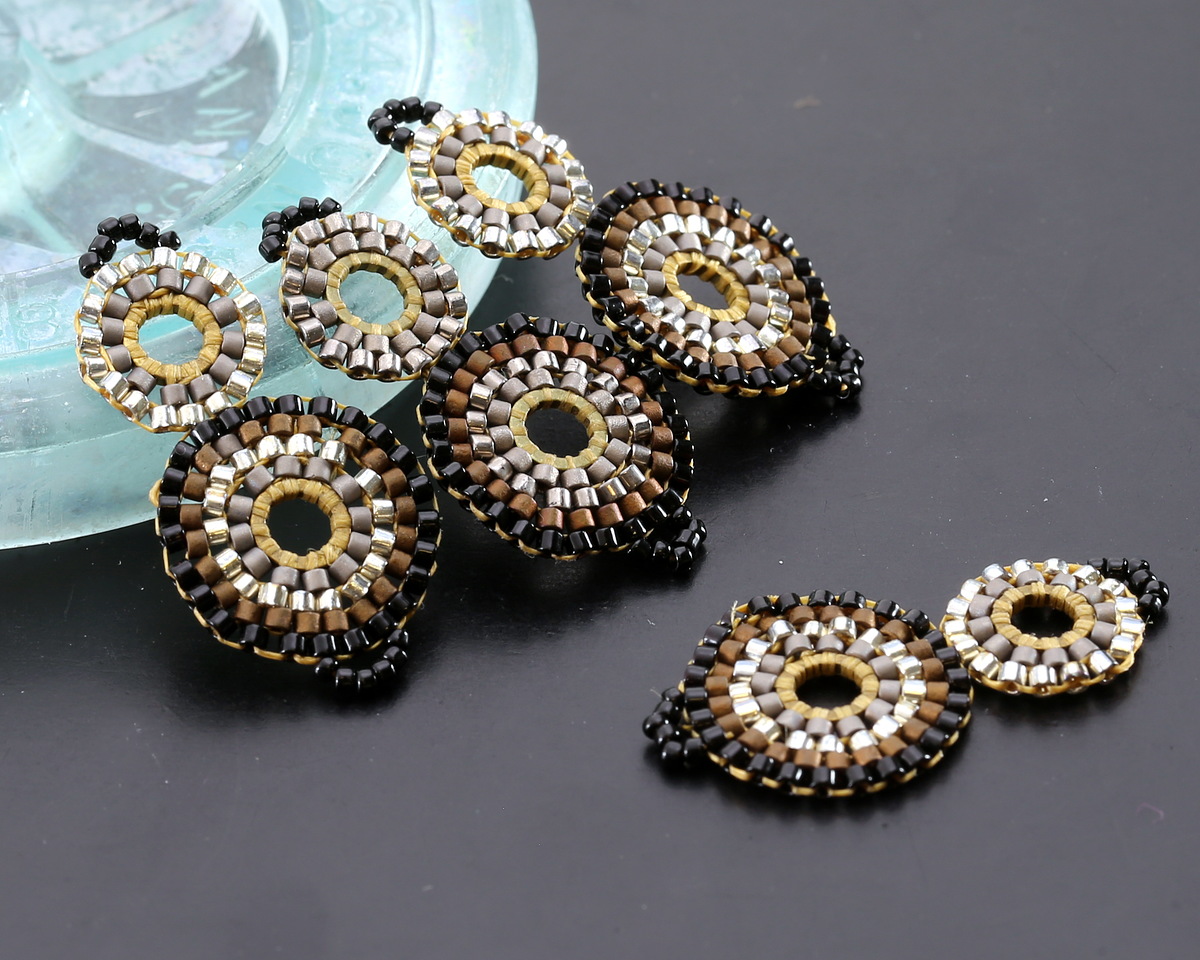 Midnight Storm Hand Woven Double Halo 34x16mm