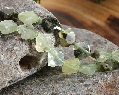 Prehnite (w/ Rutile) Faceted Quatrefoil 13mm