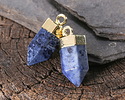 Dumortierite Point w/ Gold Finish 8x16mm