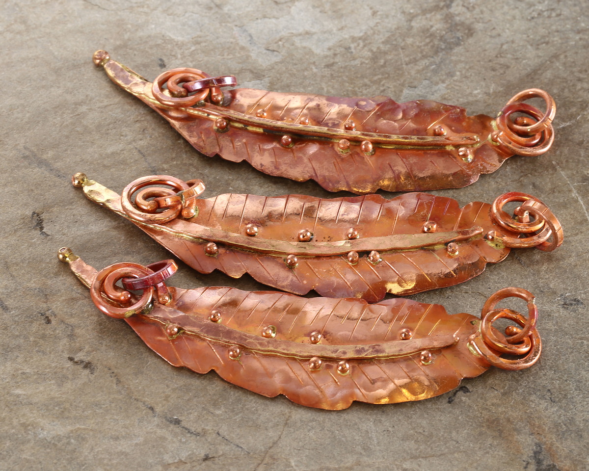 Patricia Healey Copper Big Feather Focal Link 98x26mm