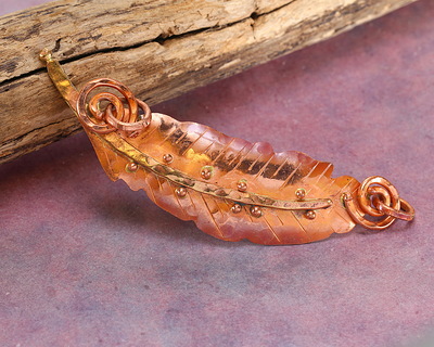 Patricia Healey Copper Big Feather Focal Link 98x26mm