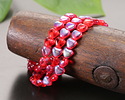 Czech Glass Ruby Red AB Small Heart 5x6mm