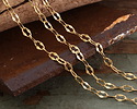 Satin Hamilton Gold (plated) Half Flat Delicate Cable Chain, 50m Spool