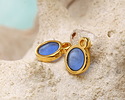 24K Gold (Plated) Transparent Sapphire Resin Round Focal 8x11mm