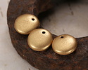 Czech Glass Matte Gold Top Drilled Lentil 9mm