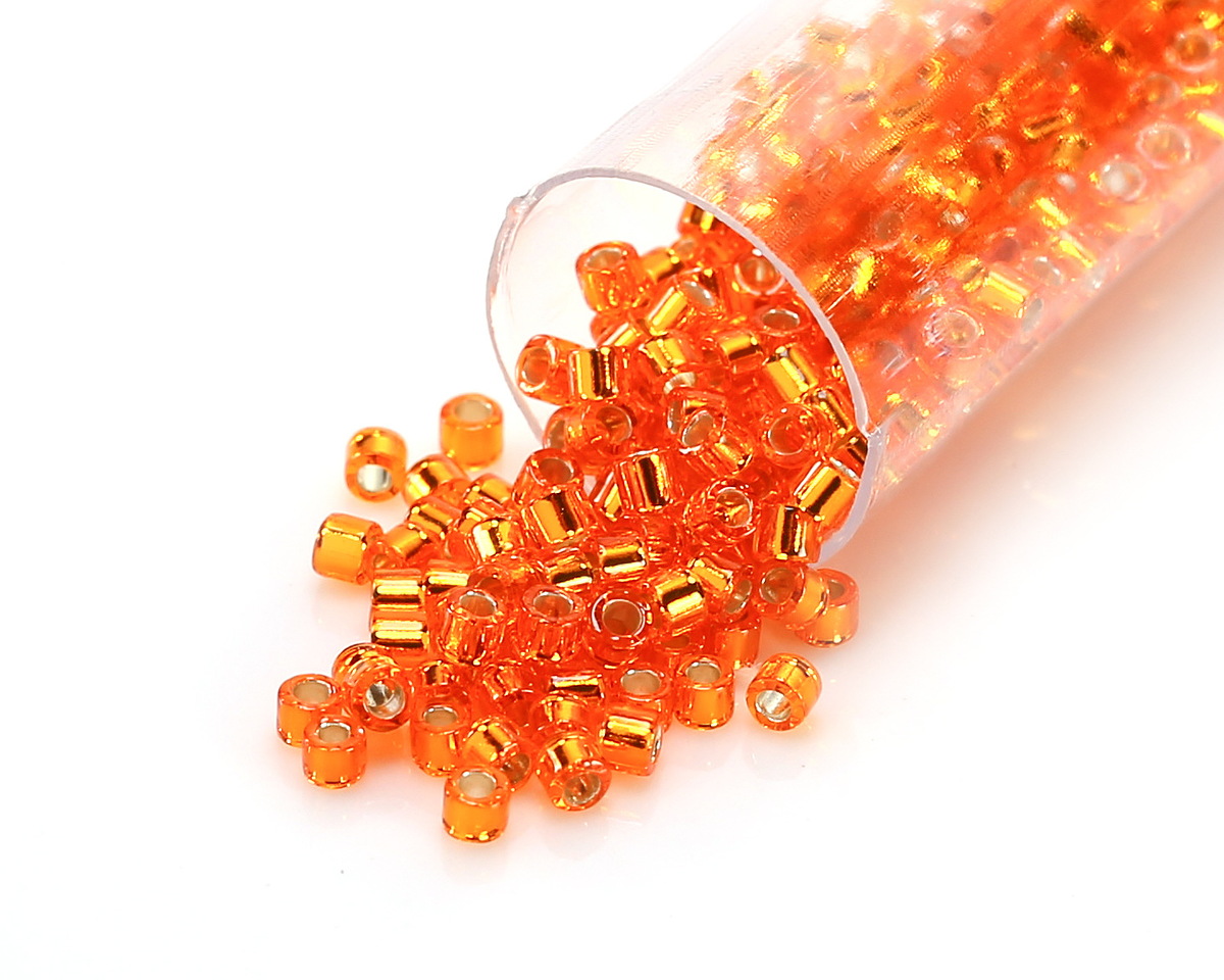 Miyuki Delica Silver Lined Orange (DMB0045) 10/0 Seed Bead