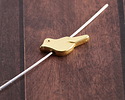 Satin Hamilton Gold (plated) Bird Bead 16x6mm
