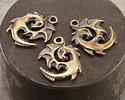 Mykonos Antique Brass (plated) Spiral Dragon 23x31mm