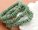 Czech Glass Textured Sea Green w/ Gold Wash Daisy Spacer 2x5mm