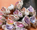 Czech Glass Matte White w/ Metallic Rainbow Bird 11x22mm