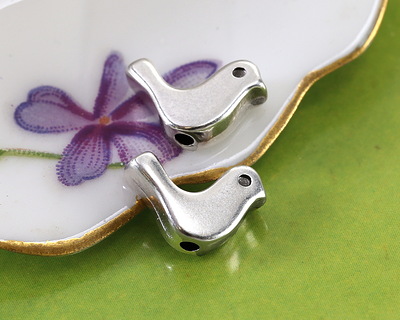 Antique Silver (plated) Little Bird Bead 8.5x12mm