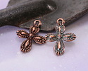 Mykonos Antique Copper (plated) Ornate Cross Charm 15x20mm