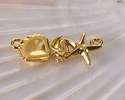 24K Gold (plated) Aqua Enamel Sea Elements Focal Link 26x11mm