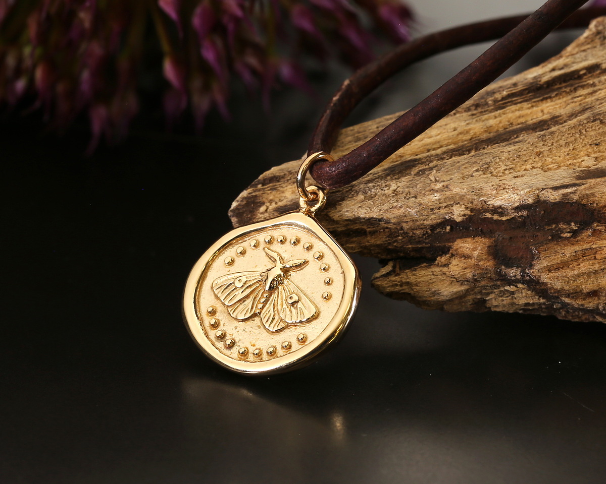 Nina Designs Bronze Wax Seal Lunar Moth Focal 18x23mm