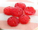 Cherry Red Beach-Style Glass Sand Dollar 20mm