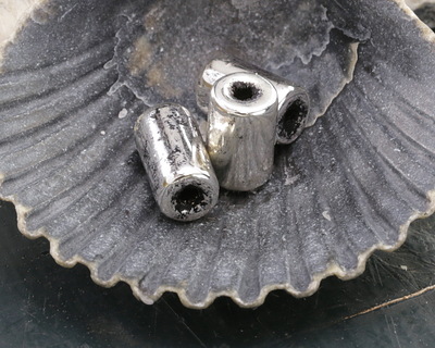 Mykonos Metalized Ceramic Antique Silver Tube 10x6mm