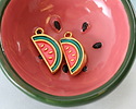 24K Gold (plated) Enameled Watermelon Focal 8x18mm