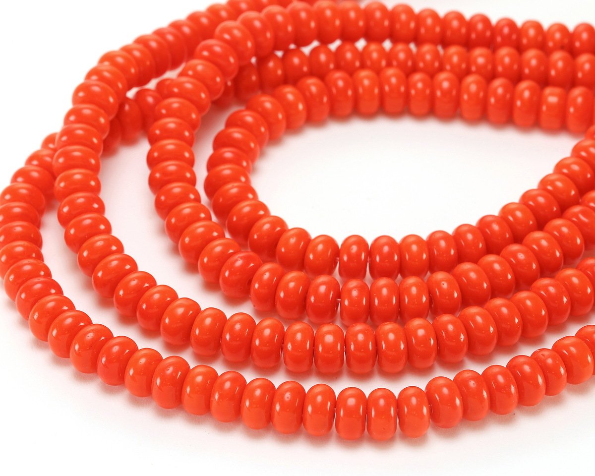 Tangerine Glass Rondelle 5x8mm