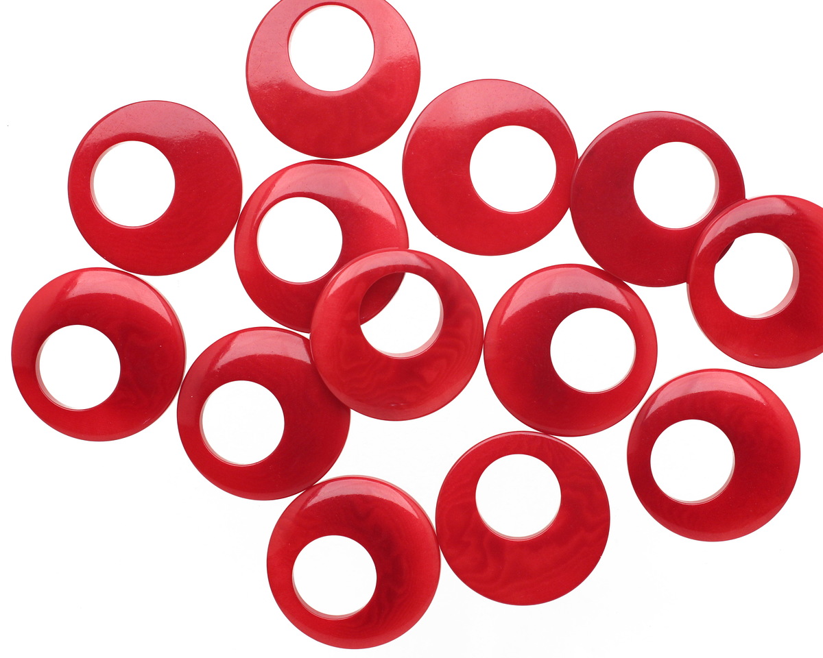 Tagua Nut Red Gypsy Hoop 25mm