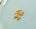 24K Gold (plated) White Enamel Reindeer Pendant 10x16mm