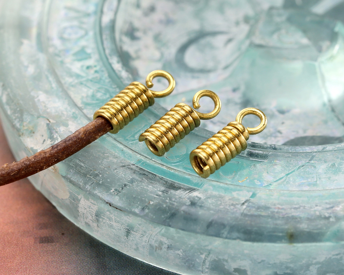 Mykonos Solid Brass Coil 1.8mm Cord End 11x3mm