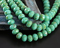 Czech Glass Green Turquoise Picasso Fire Polished Rondelle 5x7mm