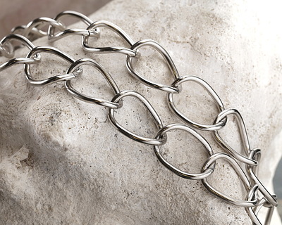 Antique Silver (plated) X-Large Oval Curb Chain