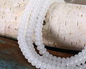 White Opal Glass Rondelle 5x8mm