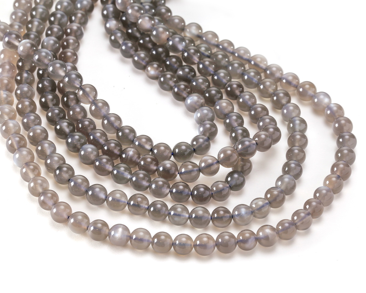 Gray Moonstone (dark - A) Round 6-6.5mm