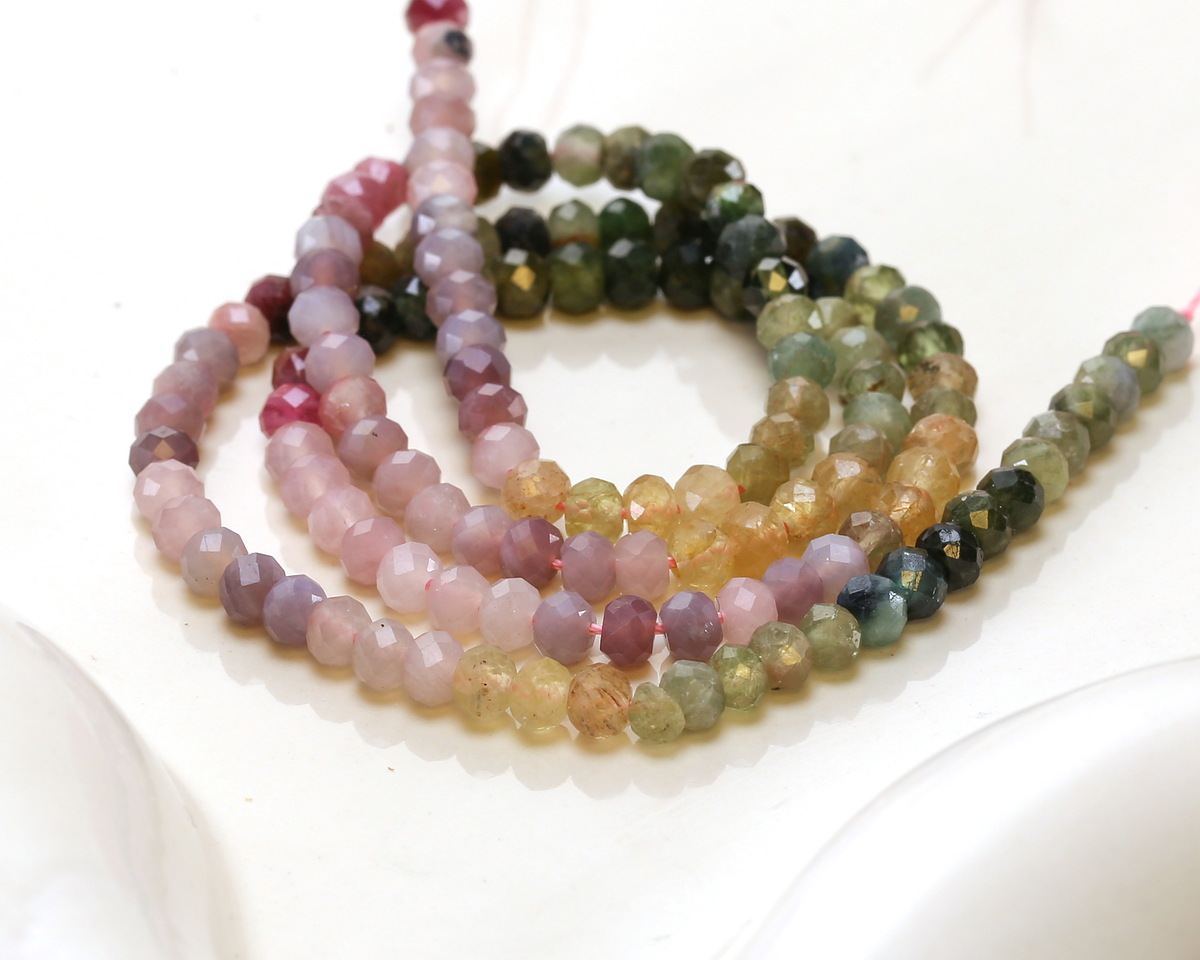 Tourmaline (Ombré) Faceted Rondelle 3x4mm