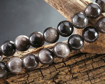 Silver Obsidian Round 8mm