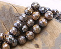 Tiger Eye w/ Silver Luster Faceted Round 12mm