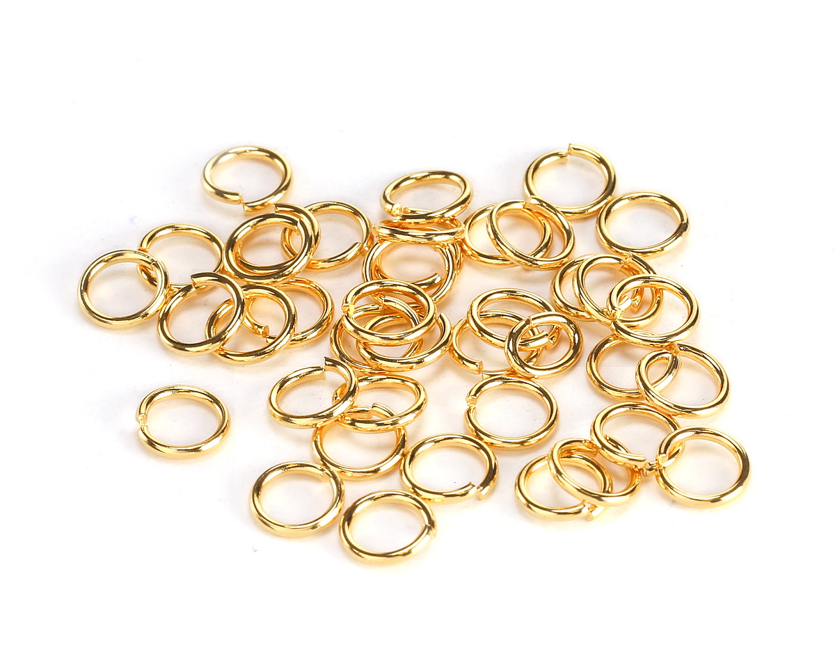 Gold (plated) Stainless Steel Jump Ring 7mm, 18 gauge