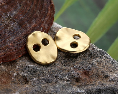 Satin Hamilton Gold (plated) Organic Oval Button 11x13mm