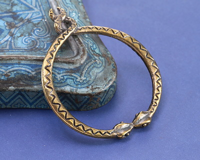 Mykonos Antique Brass (plated) Serpent Ring Focal 50x58mm