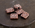 Mykonos Antique Copper (plated) Floral Ornate Rectangle 11x9.5mm